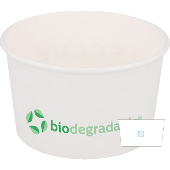 Ice Cream Bowl "Biodegradable" White Cellulose and PLA